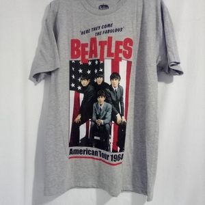 THE BEATLES American Tour Men's T-Shirt Black Size Large .. Excellent Condition